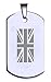 Produktbild Flagge Union Jack Sterling Silber Anhänger Name eingraviert Text Armee Dog Tag