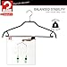 MAWA by Reston Lloyd Silhouette Series Non-Slip Space Saving Clothes Hanger with Bar & Hook for Pants and Skirts, Style 41/FRS, Set of 5, Black