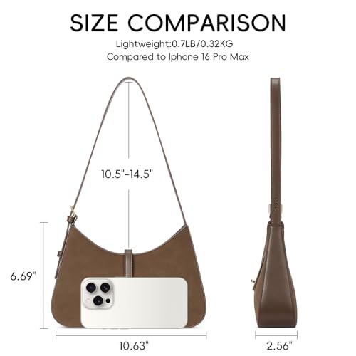 Image of CLUCI Suede Purses for Women, Shoulder Suede Bag with Adjustable Strap, Handbag Hobo Bags