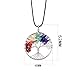 JOYA GIFT Women Keychian 7 Chakra Tree of Life Natural Crystal Pendant Keyring