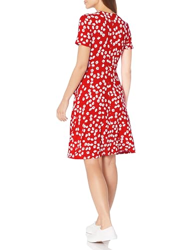 Image of Amazon Essentials Women's Short Sleeve Faux-Wrap V Neck Dress