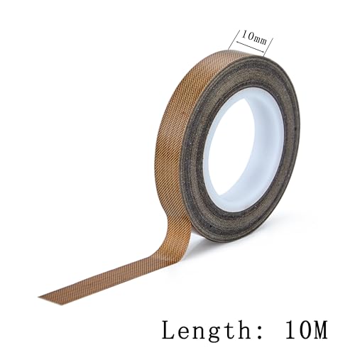 BLeezm Teflon Klebeband selbstklebend 10mm x 10m, Dicke 0.18mm – für Vakuumierer, Hochtemperaturband bis 300°C