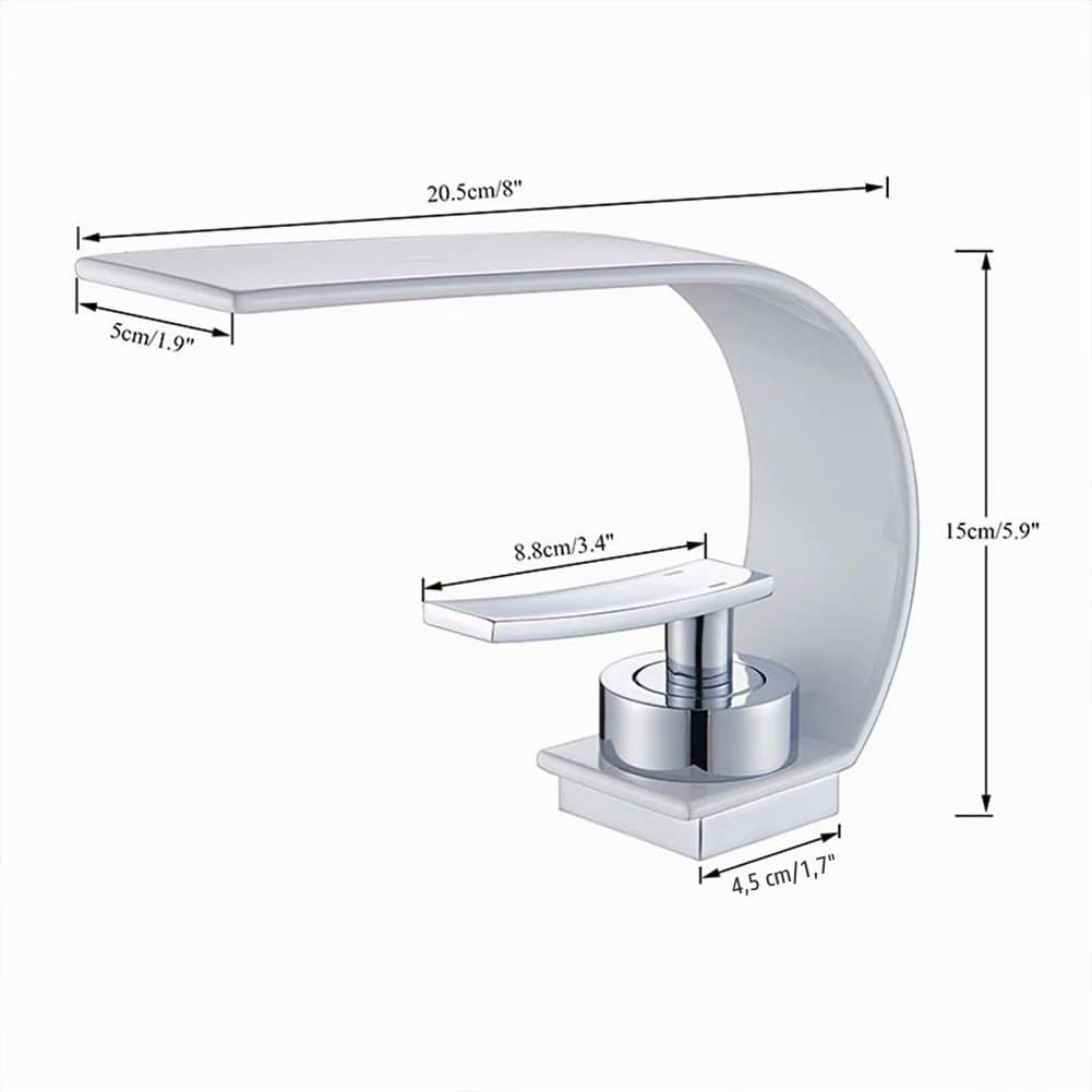 Cascada Grifo De Baño Grifo De Lavabo Estilo De Moderno Latón Monomando Mezclador Baño Agua Fria Y Caliente Disponible, Grifo De Cuenca, Negro