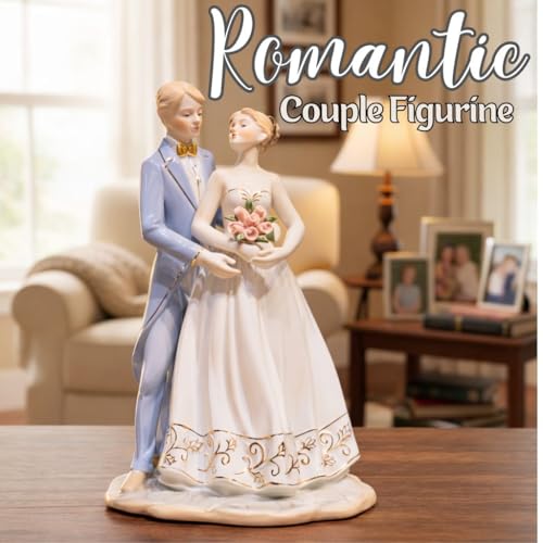 Image of ARMONIA Romantic Bond Couple Figurine |Ceramic Love Showpiece for Home Decor |Valentine's Day Gift for Girlfriend, Wife,Boyfriend|Anniversary,Wedding & Gift Item