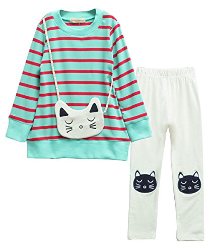 Image of Urtrend Little Girls' Kids 2 Pieces Long Sleeve Top Pants Leggings Clothes Set Outfits