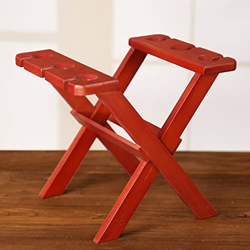 Soporte de vino de madera para 1 botella y 6 copas miniatura 4