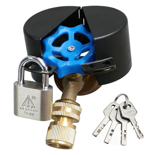 Outdoor Faucet Lock Anti-Theft Faucet Lock (with Padlock) Suitable for Garden Hose connectors Anti-Theft Valve Lock no Installation Required