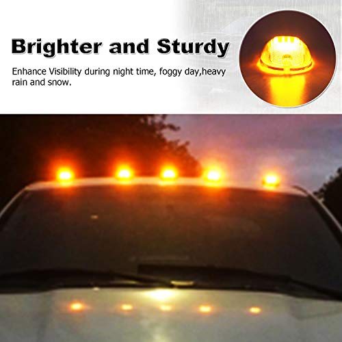Tresound Cab Roof Marker Lights For 2003-2016 Dodge Ram 1500 2500 3500 Top Light Roof Running Lamp (Smoked Lens With 16 Amber Leds) #TOP5