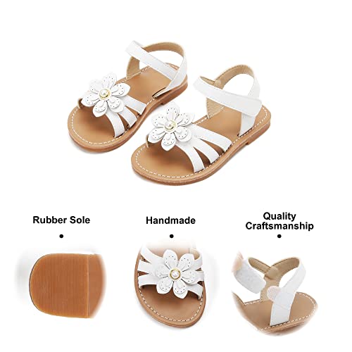 Image of Felix & Flora Toddler Girl Sandals - Little Girl Easter Dress Shoes Lightweight Open Toe Beach Holiday Flats