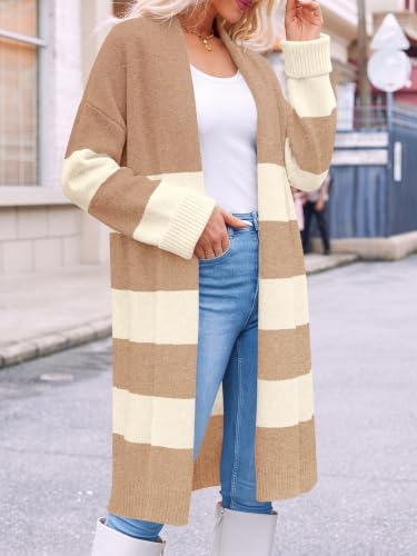 Image of Saodimallsu Womens Long Cardigan Sweaters Chunky Open Front Oversized Slouchy Knit Fall Trendy Coatigan Jackets