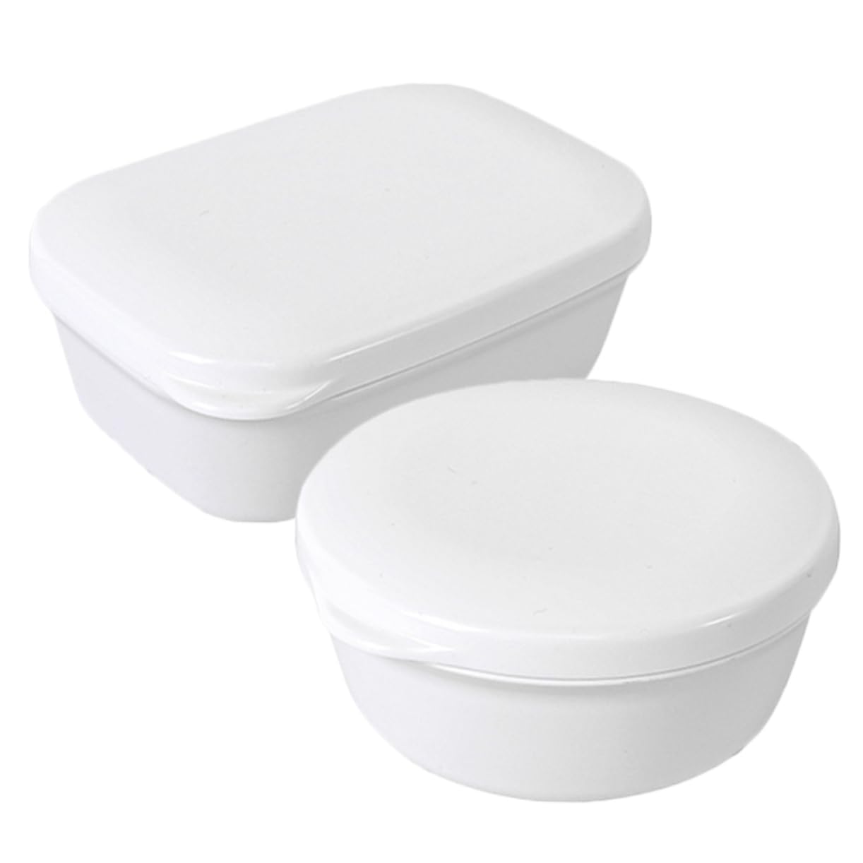 Cabilock Caja De Jabón Portátil Sellada con Diseño De Drenaje para Viaje para Camping Y Ducha Color Rectangular Redondo 2 Piezas X 4