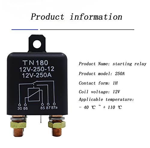 Relé automotriz 24V 250A tipo continuo para instalación de batería auxiliar 6