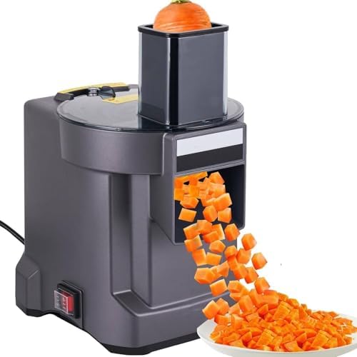 Commercial Electric Vegetable Chopper & Dicer | Dual-Head Food Slicer with Non-Slip Base | Perfect for Carrots, Potatoes, Onions & More | Fast & Efficient Kitchen Tool