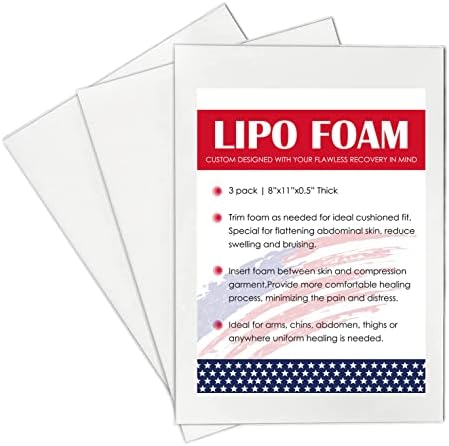 3 Pack Lipo Foam Pads - Post Surgery Ab Board Liposuction Surgery Flattening Abdominal Compression Lipo Foam Sheets 8" x 11"
