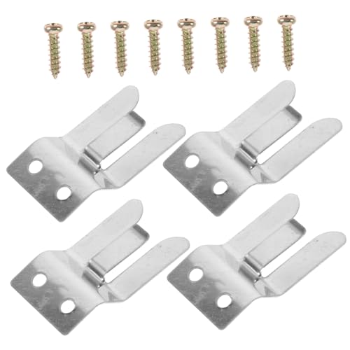 4Pcs Microphone Hooks Metal Clip for Durable Resistant Mic Holders with Screws Compatible with Way Radio Microphones