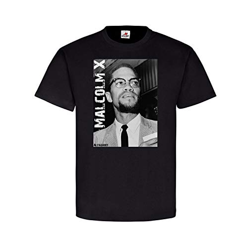 T-shirt Malcolm X noir fini les imprimés qui s'effacent modèle droits civils