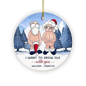 Personalized I Want to Grow Old with You Ornament, Anniversary Present for Old Couple Husband & Wife, 2022 Xmas Gifts…