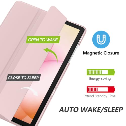 Image of MoKo for Samsung Galaxy Tab A11 Plus / A11+ Case 11 Inch 2026, Galaxy Tab A9 Plus / A9+ Case 11 Inch 2024, Slim Stand Hard PC Translucent Back Shell Smart Cover, Auto Wake /Sleep, Light Pink
