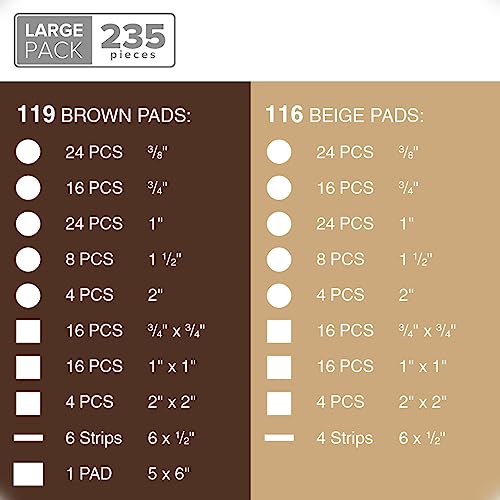 235 Pcs Felt Furniture Pads Brown & Beige X-Protector! Huge Quantity Of Furniture Pads For Hardwood Floors – Your Ideal Wood Floor Protectors For Furniture. Protect Any Type Of Hard Floor! #TOP4