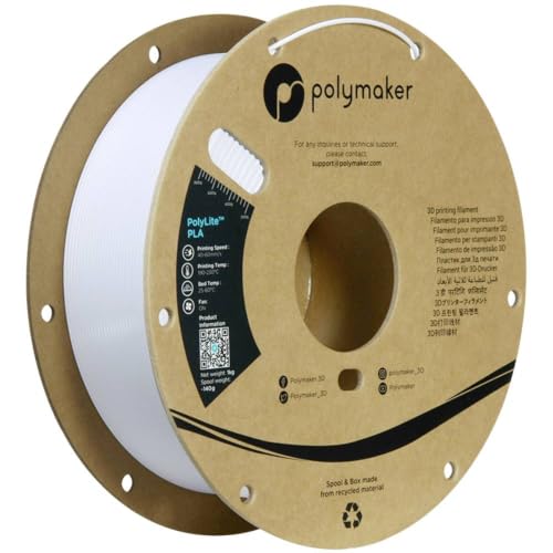 Image of Polymaker PLA Filament, Cold White 3D Printing PLA Filament 1.75mm 1kg - PolyLite 3D Printer PLA Filament, Dimensional Accuracy + /- 0.03mm, Compatible with Most 3D Printer, Cold White