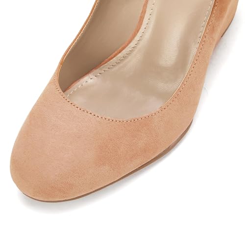 Image of Coutgo Womens Wedge Pumps Dressy Mary Jane Shoes Comfort Wedges Closed Toe Ankle Strap Heeled Shoes
