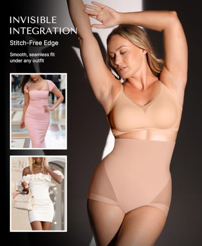 Image of SHAPELLX Women High Waist Tummy Control Slips Shapewear Panties Under Dress