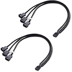 Alargador Cable Ventilador Pc Cable Matters Paquete de 2 Cables divisores PWM de 4 Pines de 30 cm, Cables divisores de 3 ventiladores de computadora y de PC
