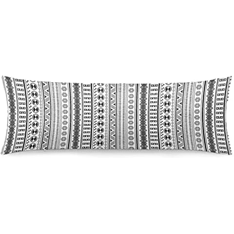 Black and White Tribal Body Pillow Cover Cover