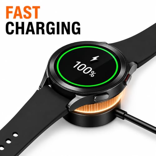 Image of Mizi USB-C Charger for Samsung Galaxy Watch 8 /8 Classic /Ultra /7 /6 /5 /4 /3 /Active 2 /1, Magnetic Fast Charging 3.3FT Cable - Black