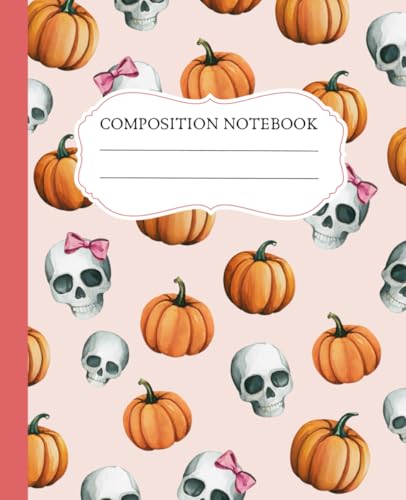 Skulls Coquette Composition Notebook: Girly Aesthetic | College Ruled | 110 Pages | Perfect for School or Work