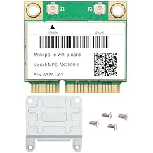 WiFi 6 Mini PCIe Card, 3000Mbps Dual Band Wireless Adapter with Bluetooth 5.2 for Laptop, Windows 11/10 64-bit, Gaming & Streaming