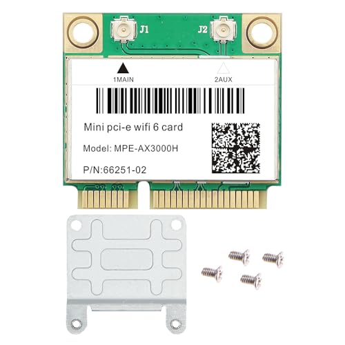 WiFi 6 Mini PCIe Card, 3000Mbps Dual Band Wireless Adapter with Bluetooth 5.2 for Laptop, Windows 11/10 64-bit, Gaming & Streaming
