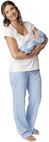 Maternity Nursing Pajamas Pregnancy (Before and After) and Matching Baby Romper Set