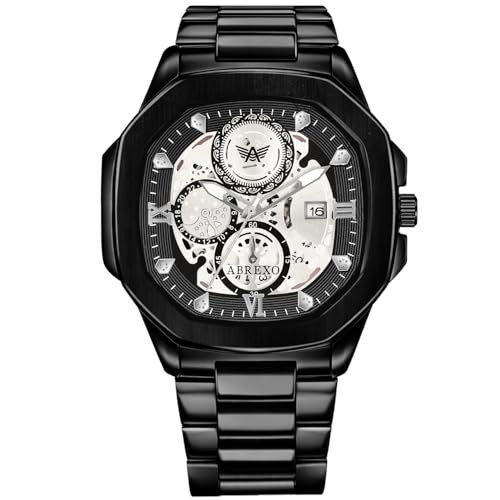 Image of Godfather Square Chrono Look New Golden Date Working Stainless Steel Strap Boys Analog Watches