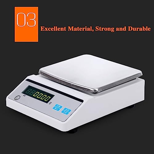 Balanza analítica Digital con protección contra el Viento y función de conteo, precisión de 0,001 g, para Uso en Cocina, joyería e investigación, 500 g/0,001 g