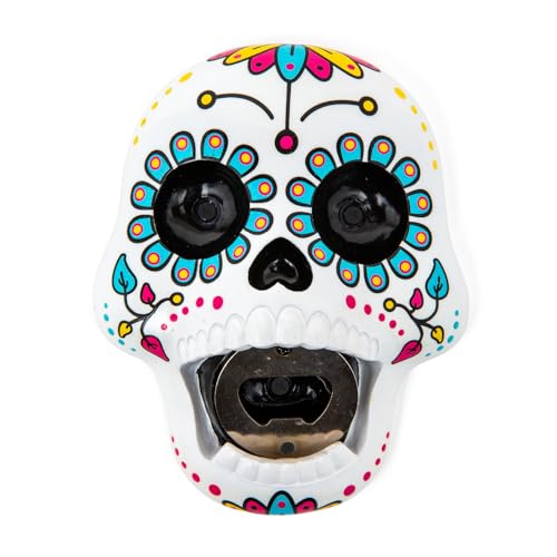 BigMouth Inc. Sugar Skull Bottle Opener – Hilarious Wall Mounted , Fun Home Bar Accessories – Makes a Great Gift Idea,Black