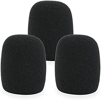 LEFXMOPHY SM57 Windscreen, Mic Foam Replacement for Shure SM57 Vocal Microphone Pop Filter, Black Noise-cancellation Windsock Cover 3-pack