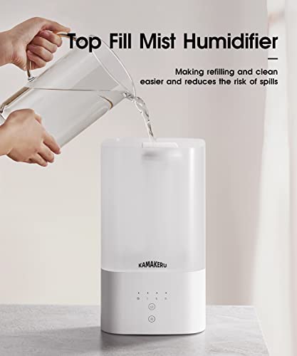 Kamakeru Cool Mist Humidifiers For Bedroom & Large Room With Essential Oil Diffuser,2.5L Top Fill Air Humidifier For Baby And Kids,Small Humidifier For Plants,Quiet Humificador,Auto Shut-Off,Lighting #TOP6
