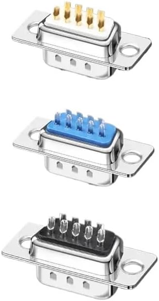 Metal DB9 Serial Plug Connector Gold-Plated 2 Rows 9 Pin RS232 Connectors Male Female DB 9 PLC Serial Adapter with Shell(S-Female)