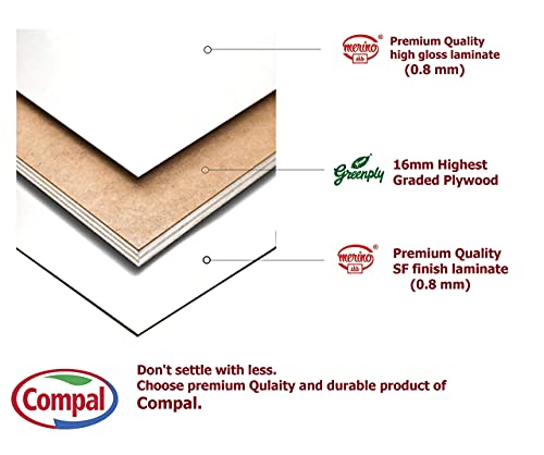Image of Compal Wall-Mounted Laptop Table, Folding Kitchen & Dining Table Desk, Home Office Workstation, Trestle Plywood Study Table (16 inchX24 inch White)