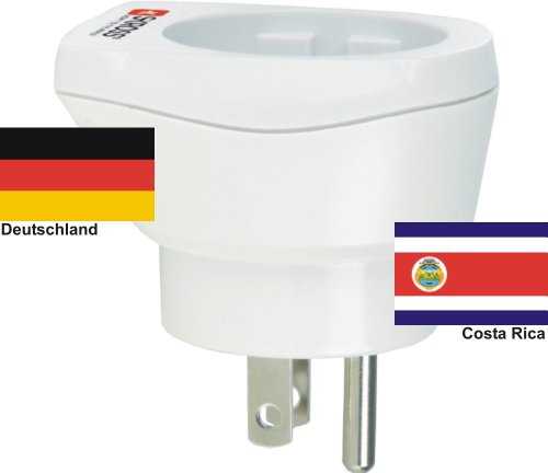 Preisvergleich Produktbild hochwertiger Design Reiseadapter Deutschland auf Costa Rica 220-230V Schukostecker Umwandlungsstecker Reisestecker Netzstecker - Germany - Costa Rica