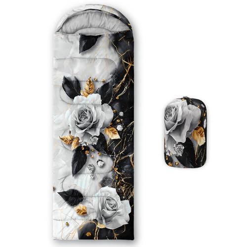 Image of QOOMO Ball Flower Camping Sleeping Bags,3 Season Warm & Cool Weather,Lightweight,Waterproof Sleeping Bags for Adults & Kids,Traveling,and Outdoors,Camping Gear Equipment