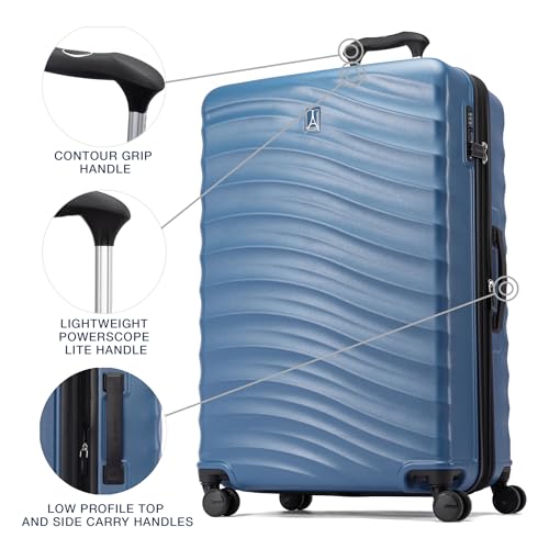 Image of Travelpro Maxlite Air V2 Hardside Expandable Checked Luggage, 8 Spinner Wheels, Lightweight Hard Shell Suitcase, TSA lock, Ensign Blue, Checked Large 28-Inch