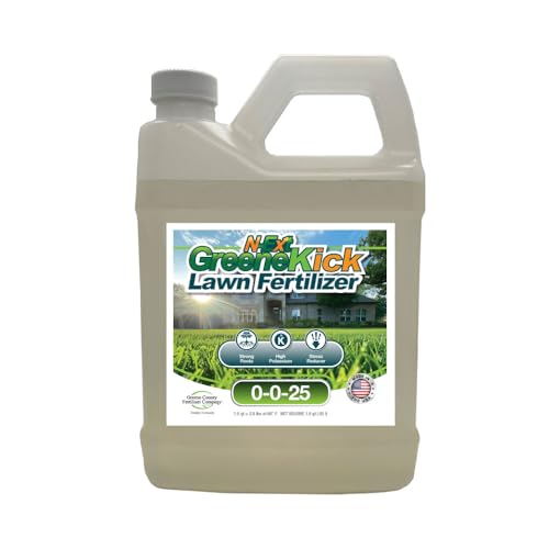 0-0-25 GreeneKick Potassium Turf Fertilizer (1 Quart Covers 6,400-16,000 sq. ft.) with 25% Potassium Carbonate