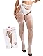 ohyeahlady Strumpfhose Ouvert für Damen Sexy Glitzer Strapsstrümpfe Große Größen Halterlose Strümpfe Erotische Elastizität Strapsen Dessous Mollig Netzstrümpfe Fishnetz Stocking Weiß 3XL-5XL
