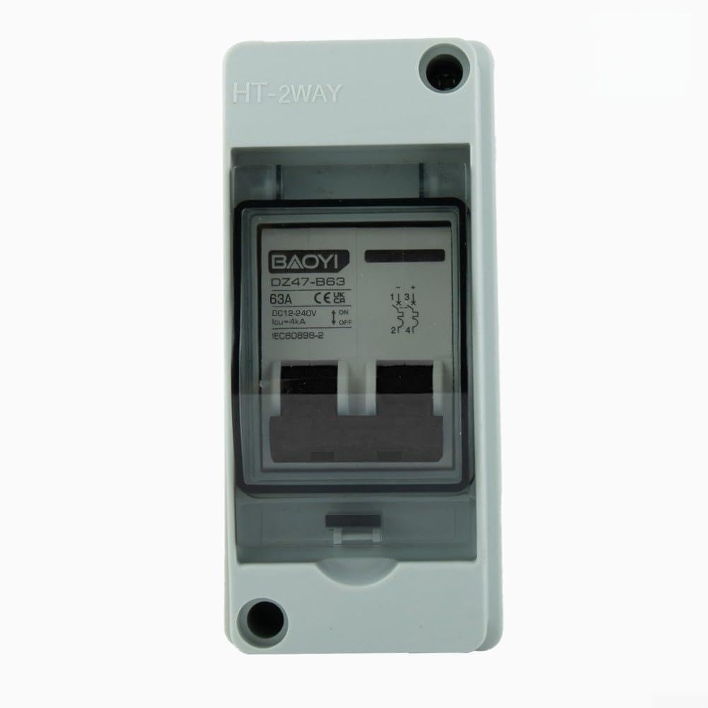 DC Circuit Breaker Switch With Junction Box, Waterproof Distribution Box, Power 6A 125A(DC12-240V-63A)