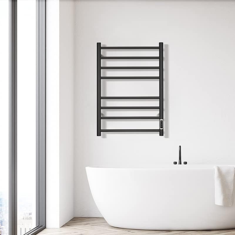 Miniatura 7 de SHARNDY Calentador de toallas de níquel cepillado para baño estante de secado montado en la pared toallero eléctrico enchufable acero inoxidable