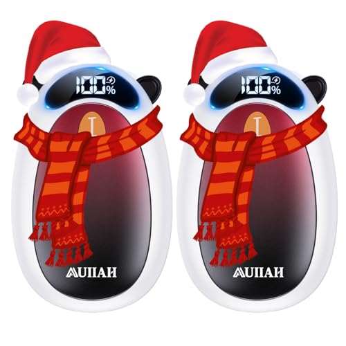 AUIIAH Hand Warmers Rechargeable with LED Display Magnetic 2 Pack, 4 Levels Heat, Portable Electric Hand Warmers Gifts for Christmas, Men, Women, Raynaud, Football, Camping, Hunting, Golf