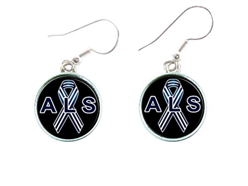 ALS Lou Gehrigs Disease Awareness Silver Plated Hook Earrings Jewelry Gift