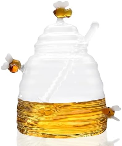 Amazon.com: Royalty Art Glass Honey Pot with Beehive Lid and Wooden